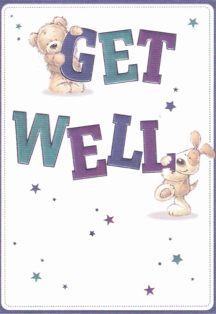 Overflowing with heartfelt encouragement, this illustrated get well card embodies the caring spirit found in Wallington's friendly neighbourhoods. At its heart, a lovable bear and an exuberant puppy share a moment of gentle camaraderie, unified by scattering stars that seem to float across the creamy, inviting background. The typography is bold and uplifting-large block letters shaded in deep purples and tranquil aquas-grounding the design in a sense of optimistic reassurance, evoking the confidence found in the supportive community along Woodcote Road. The soft, almost touchable qualities of the bear's fur and the puppy's velvety ears create a tactile charm reminiscent of petting a loyal friend while resting in a sunlit garden in Wallington. Highlights and subtle shadows give the characters and words a dimensional energy, as if the sentiment itself is ready to spring from the card and deliver comfort. The scattered stars, rendered in a playful dance of blue and violet, suggest the spreading of hope-much like the feeling you receive when a fresh arrangement from Wallington Florist arrives at your doorstep. This card's delicate artistry makes it perfect for uplifting anyone's spirits, whether they're nestled beside Carshalton Park or recuperating just beyond the high street. Its mood is light, sincere, and infused with local warmth, making it an enduring gesture of kindness and support.