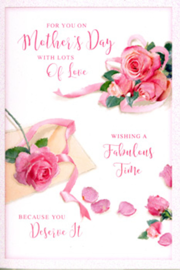 In this image, a refined Mother's Day card is presented as a floral still life, reminiscent of the care taken in every bouquet prepared for families around Wallington. The card's background is a soft, clean white, providing a tranquil canvas for an arrangement of pink roses that appear almost real in their detail. A trio of fully open roses anchors one corner, their petals layered in spirals of blush, rose, and soft peach-pink tones, with subtle shading that suggests a velvety touch. Nearby, a few partially opened buds add a sense of gentle anticipation, like flowers just starting to reveal themselves in a front garden off Woodcote Road. Scattered petals drift across the card, resting lightly as if they have just fallen, creating a poetic, dreamlike trail that draws the eye from one area of the design to another. Threaded between the blooms is a pastel ribbon, looping and curling with the same graceful motion a florist uses while tying a bow around a hand-crafted arrangement. The ribbon's soft sheen catches the light, adding a hint of luxury without overwhelming the design. Elegant hand-lettered script conveys Mother's Day greetings, the swirling lines of the letters echoing the curves of each petal and ribbon twist. The warm, slightly diffused lighting casts delicate shadows that give the roses depth, as though they are gently rising from the card's surface. The overall impression is one of calm warmth and heartfelt appreciation, like a quiet Mother's Day afternoon spent at home in Wallington, where love is expressed through simple, beautiful gestures-flowers, cards, and shared time.